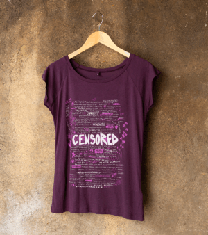 Censored / T-shirt Aubergine Manches raglan